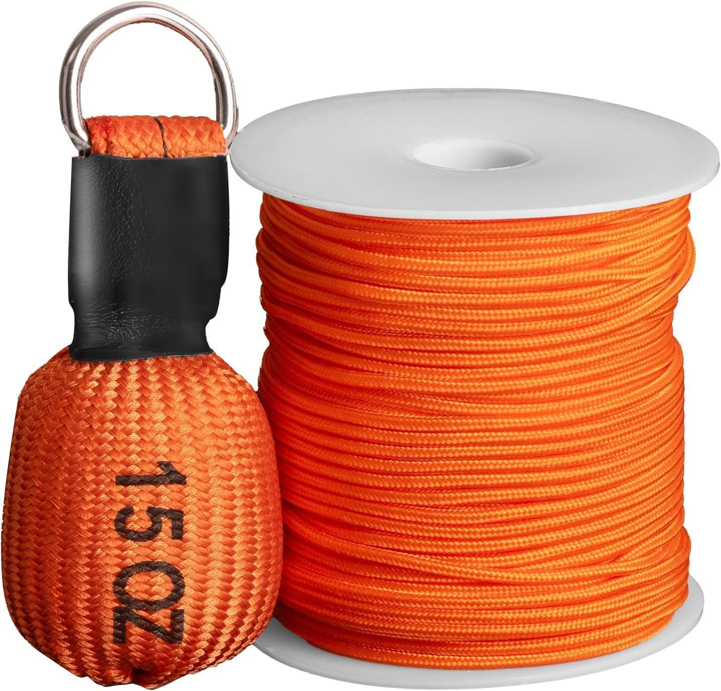 Arborist Throw Line Kit, 15oz Throw Weight & 196ft Paracord Rope, 100% Polyester