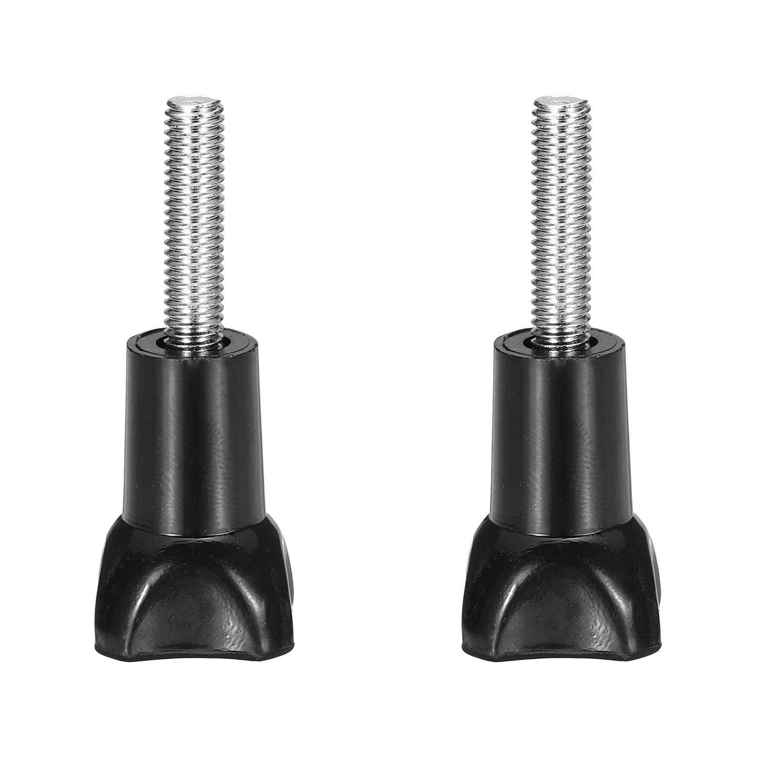 2 Pcs Aluminum Thumbscrew, Long Thumbscrew with Cap Short Straight, Black