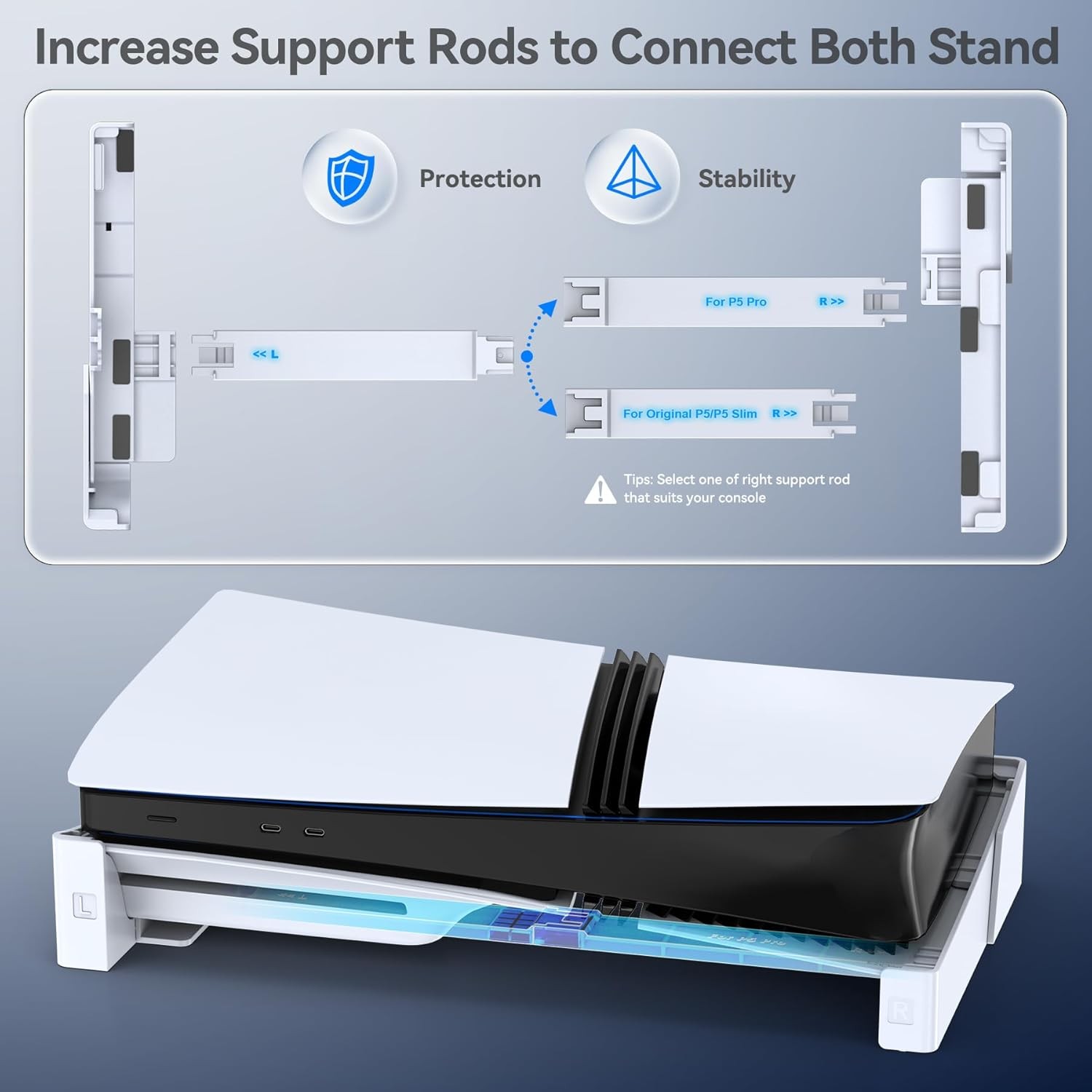 Horizontal Stand Base for PS5 Console Stable Support Accessory