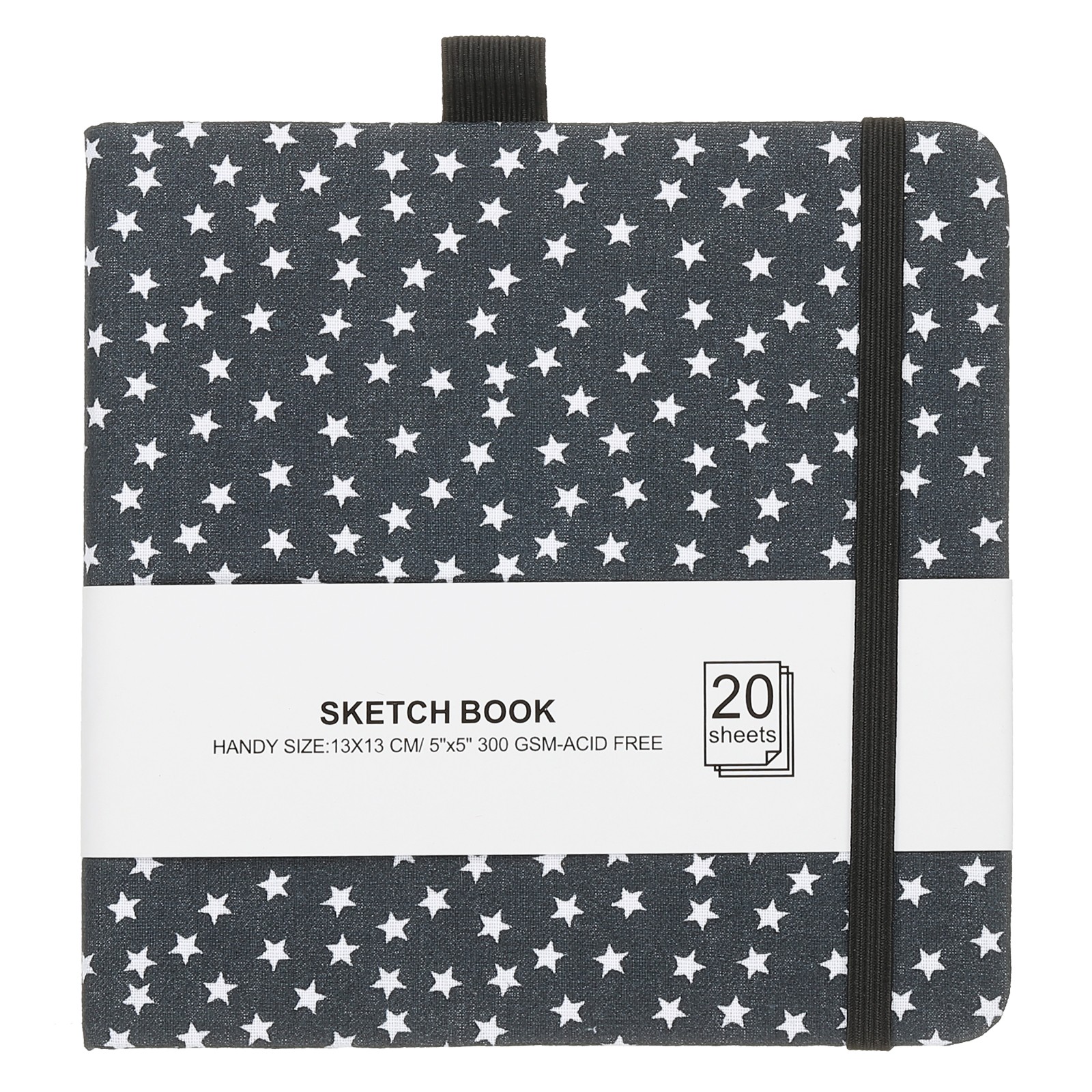 5.1x5.1" Watercolor Sketchbook, 20Sheet 300GSM/203lb Pen Holder, Green