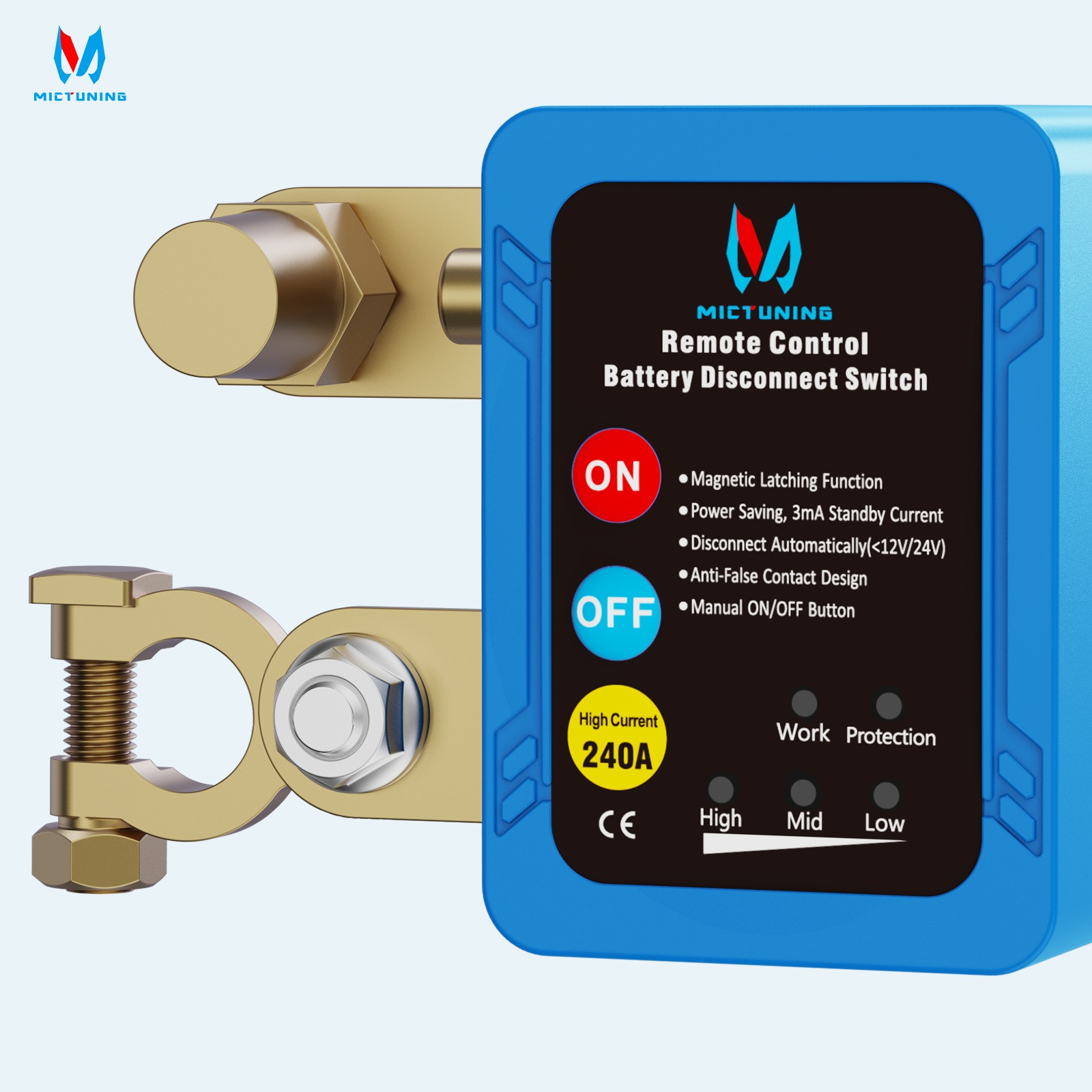12V 240A Remote Battery Disconnect Switch Kill Automatic Power Shut Off Switch