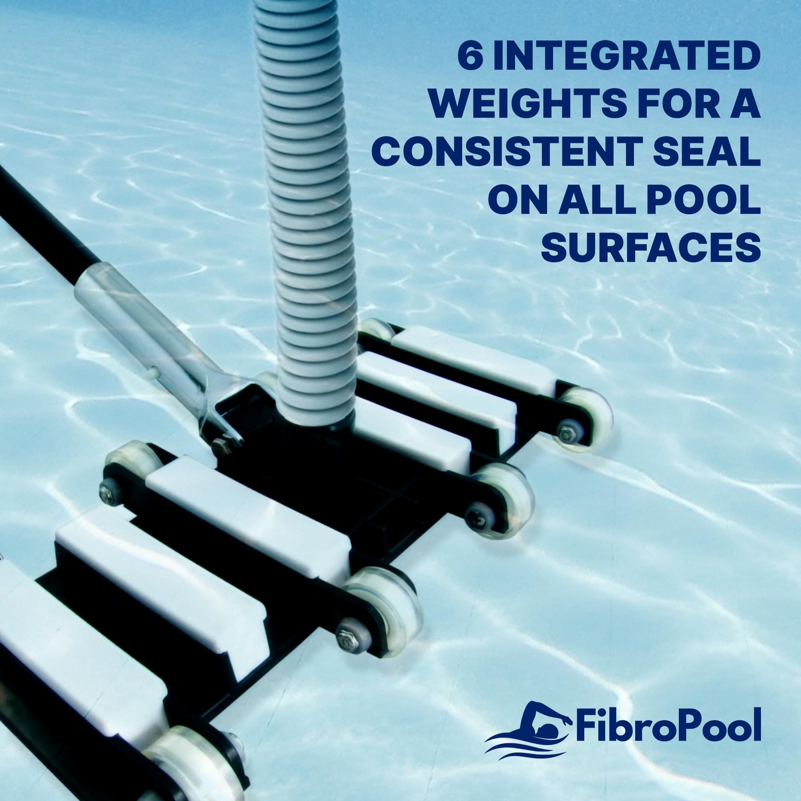 Professional-Grade Flexible Pool Vacuum Head - Extra-Wide, Weighted Design for E