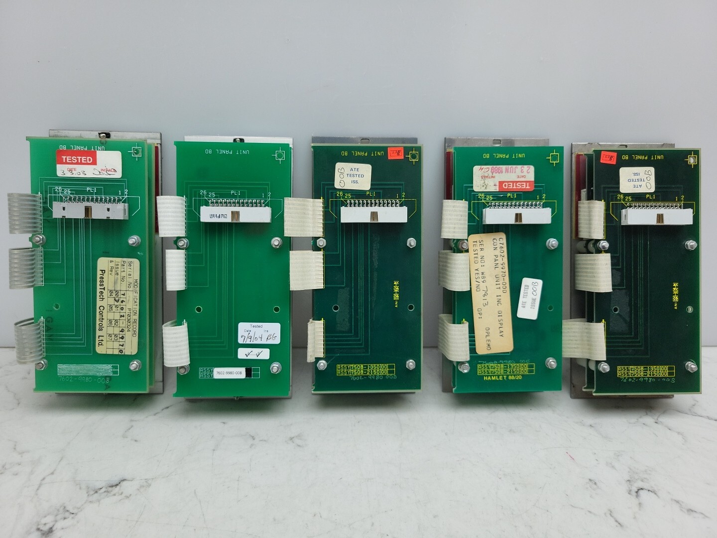 5 Pack PressTech Controls Crosfield 7602-9980-00B Control Panel Unit w/ Board