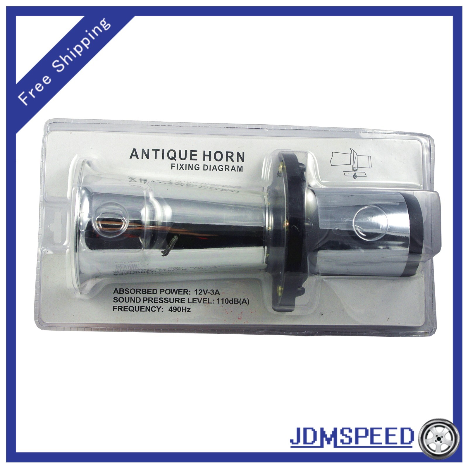 CHROME 12V AOOGA OOGA AHOOGA AHOOGAH HORN ANTIQUE VINTAGE HORN CAR HOT STREE ROD