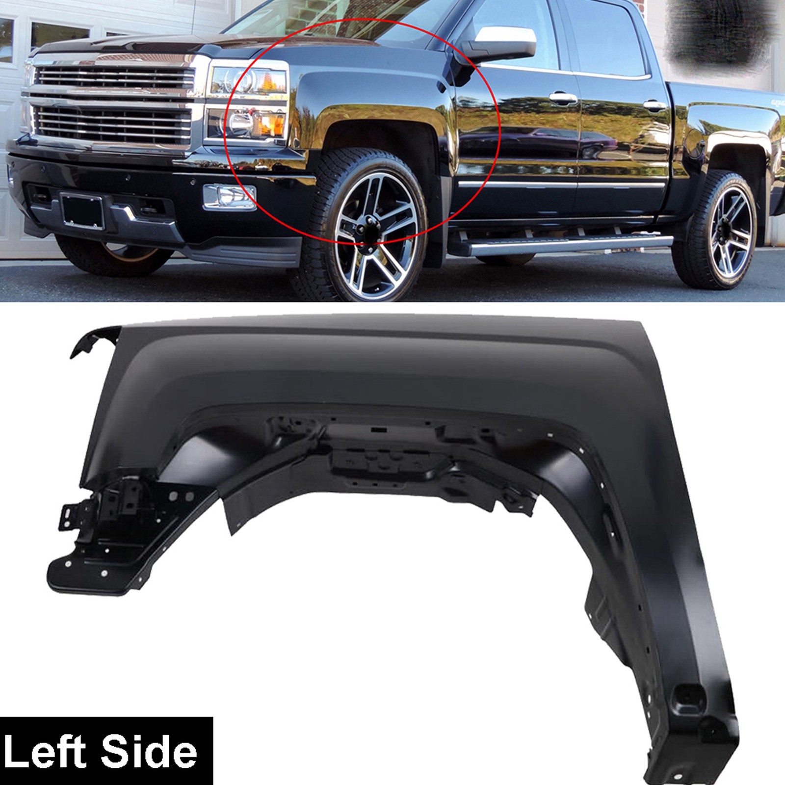 Fender For Chevrolet Silverado 1500 2014-2018 Front Driver Side Assembly