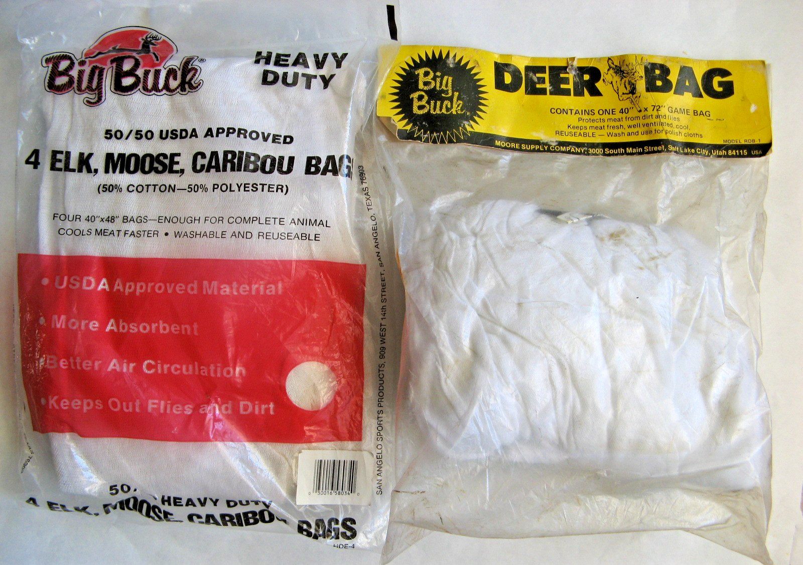Big Buck BAGS Heavy Duty 4 Elk, Moose, Caribou Bags 40" x 48" Polyester & 1 Deer