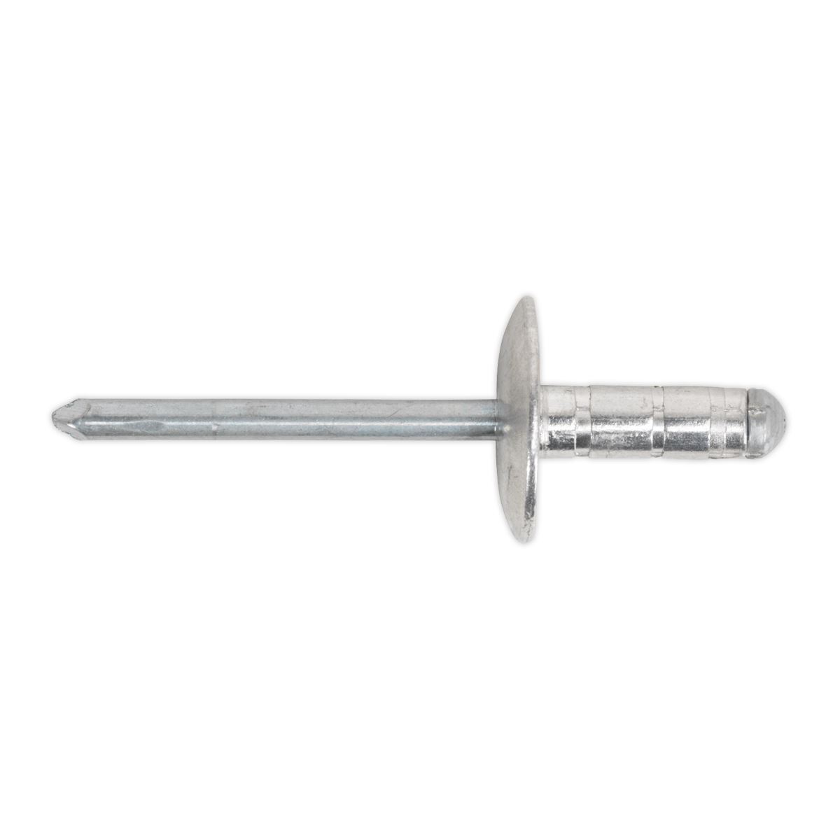 Sealey RM4827L Aluminium Multi-Grip Rivet Large Flange 4.8 x 27mm Pack of 100