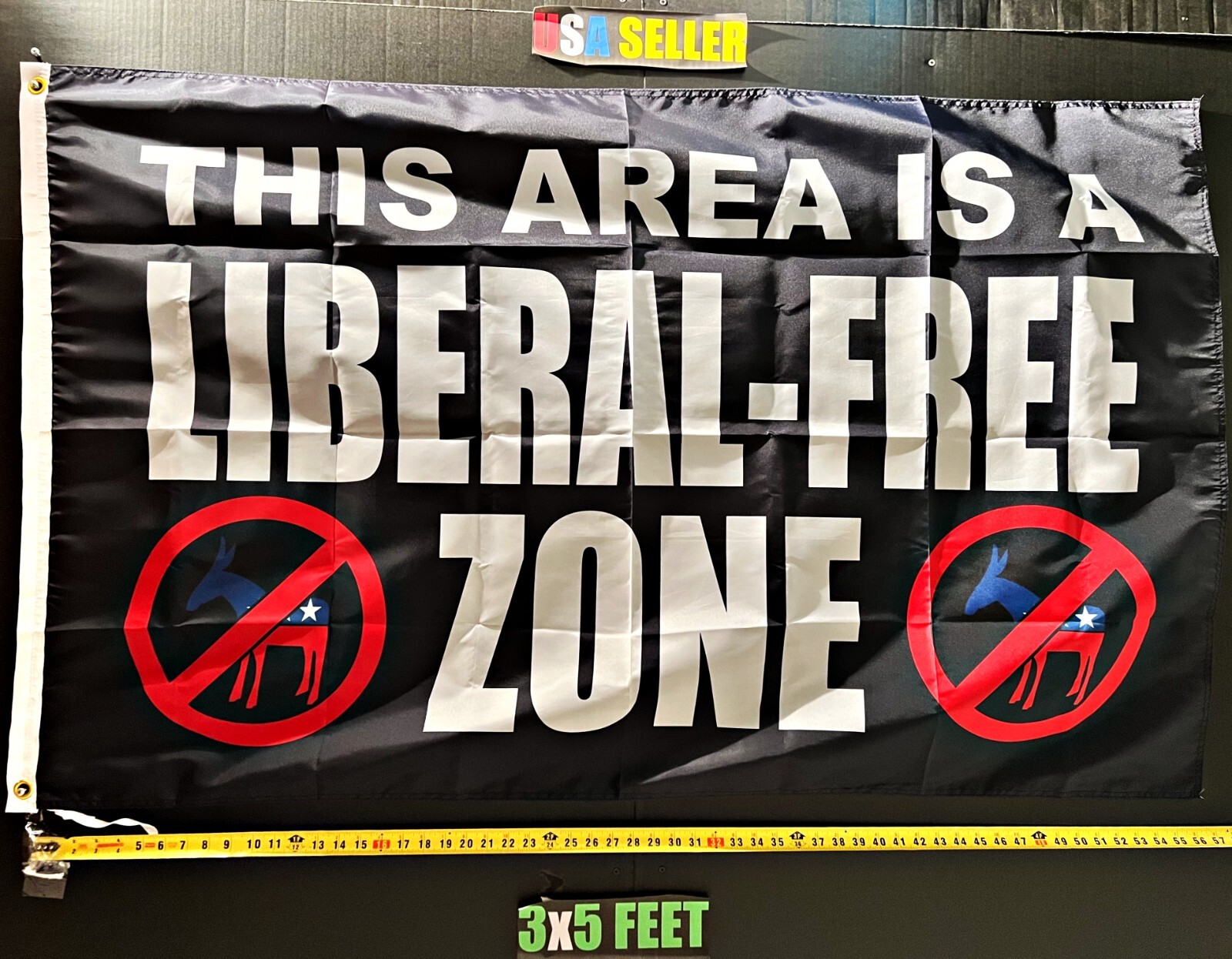Donald Trump Flag FREE USA SHIP Liberal Free Zone America Desantis USA Sign 3x5'