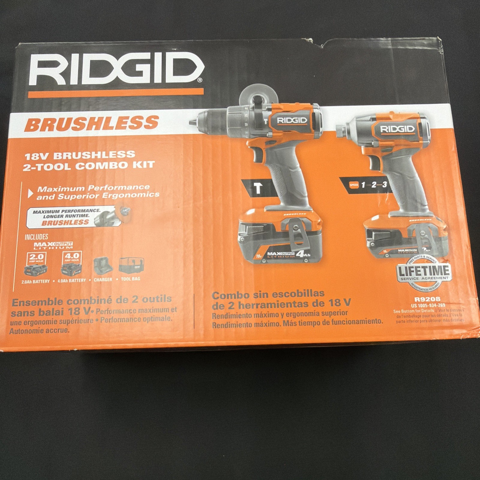 RIDGID 18V Brushless Cordless 2-Tool Combo Kit with Hammer Drill, Impact Driver