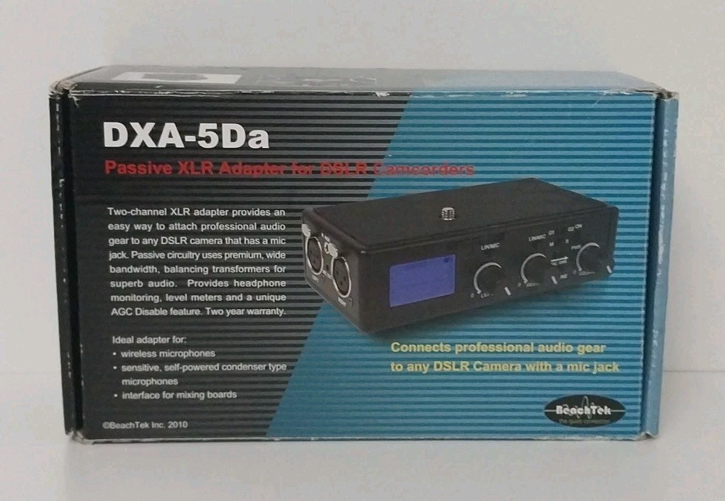 BeachTek DXA-5DA Passive XLR Adapter for DSLR Cameras - OEM