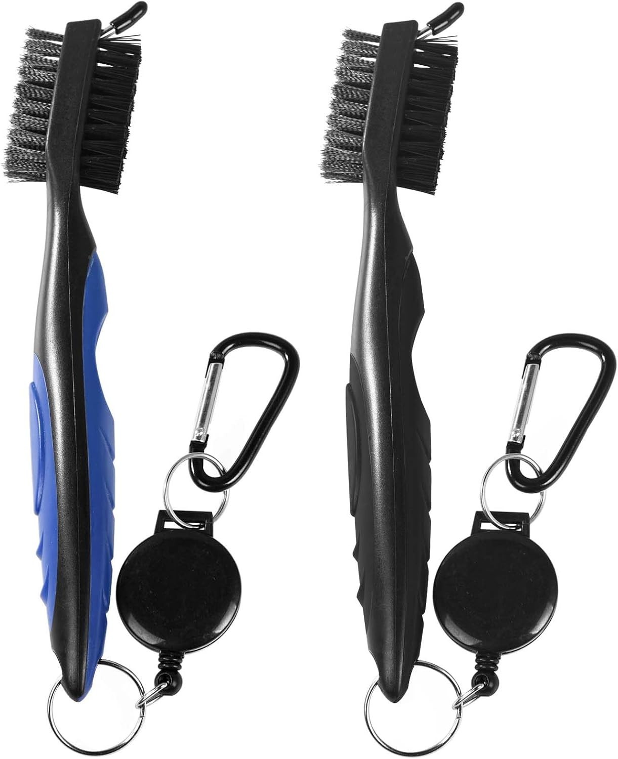 2 Pack Golf Club Brush and Groove Cleaner Brushes with Retractable Zip-Line