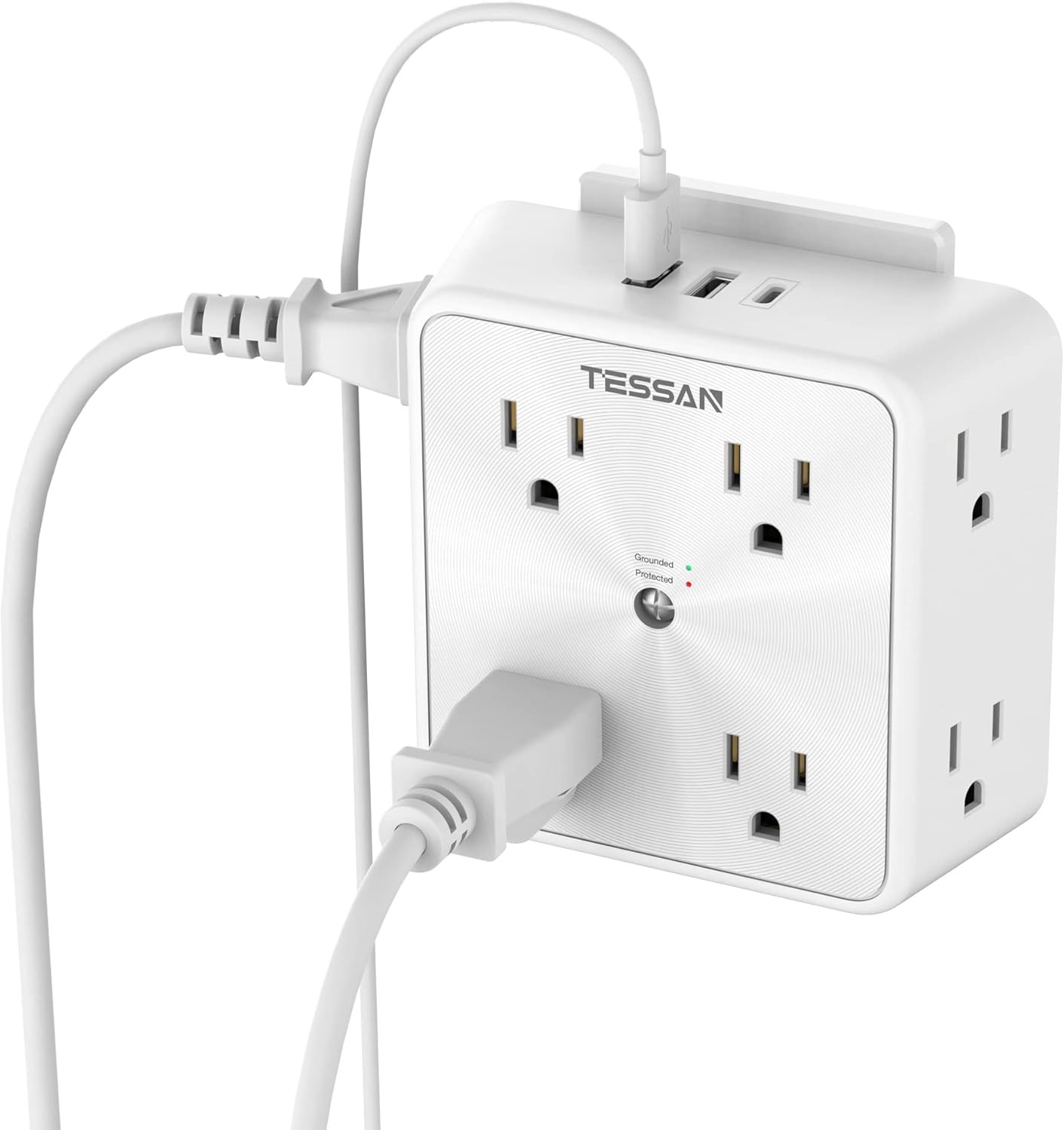 8 Outlets Extender Multi Plug Wall Adapter Surge Protector 1700J Wall Socket