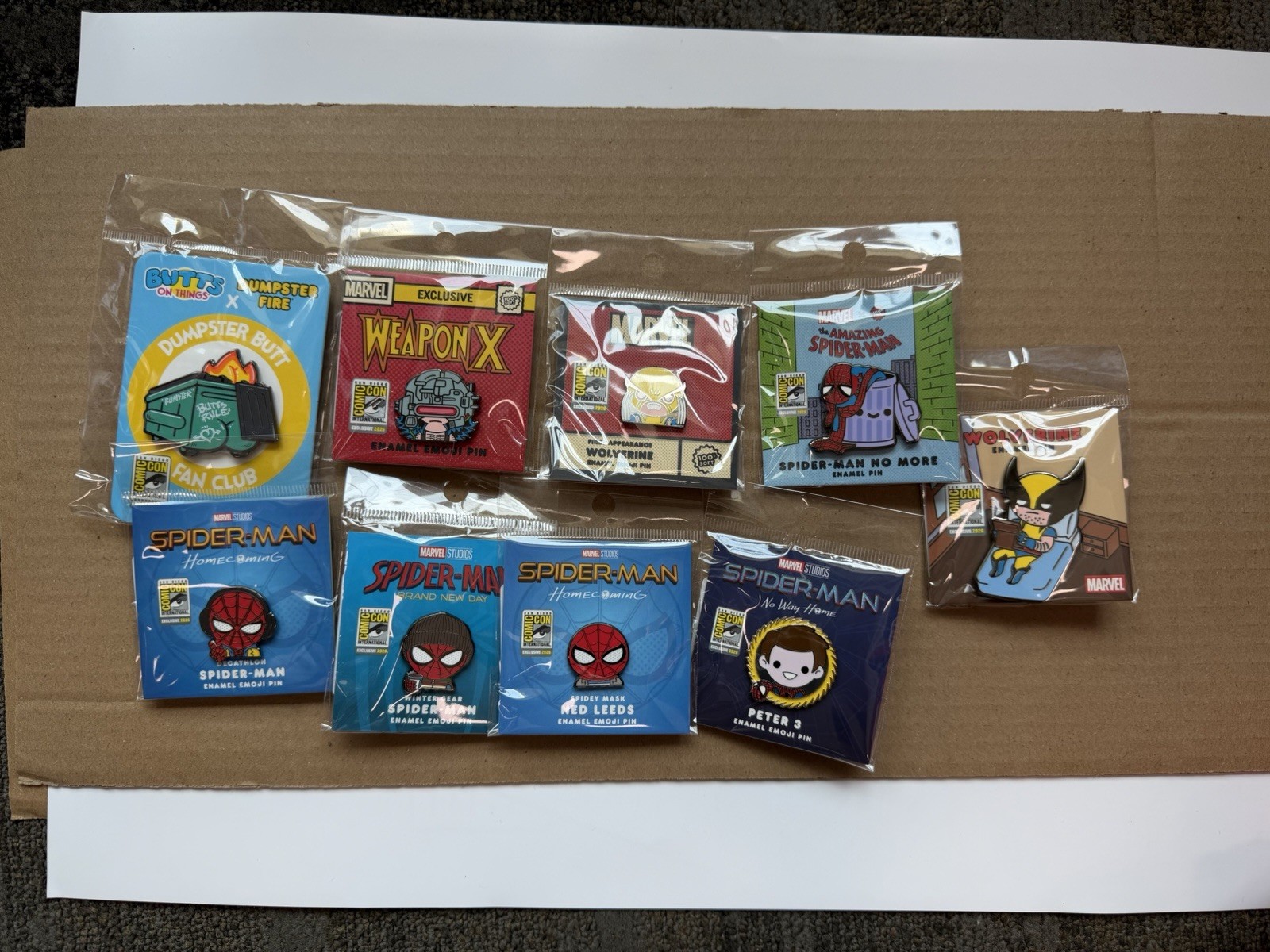 100% Soft SDCC 2026 Exclusive Pins Complete Set - Marvel + Dumpster