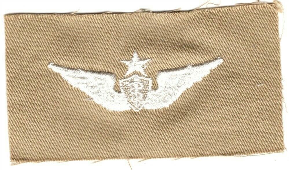 Cloth Military Badge: Army Senior Flight Surgeon Wings - on Khaki