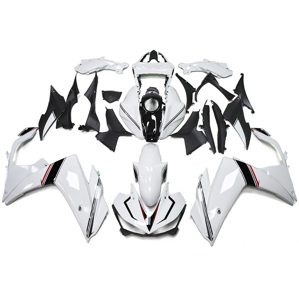 Injection White Black Fairings Kit for 2014-2018 Yamaha YZF R3 R25 ABS Bodywork
