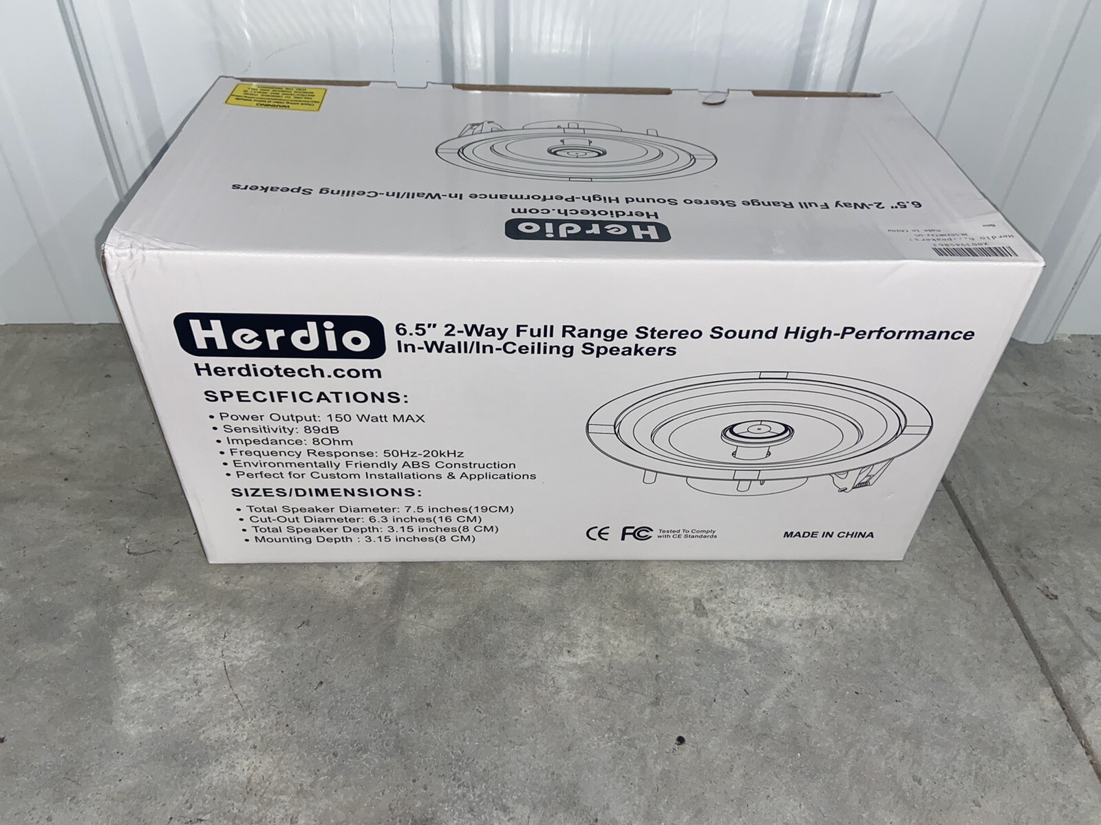 (4) Herdio 6.5" 2-Way Full Range Stereo Sound In Wall Ceiling Speakers HCS818BT