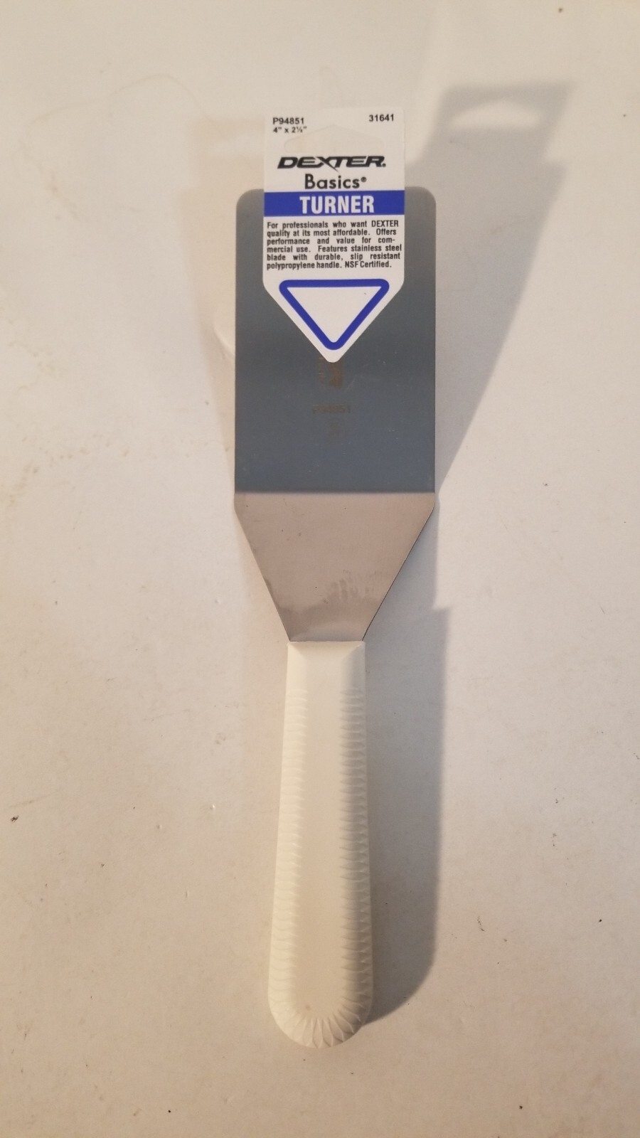 TURNER SPATULA 2 1/2" x 4" S/S DEXTER WHITE POLY GRIP HANDLE 31641  - P94851