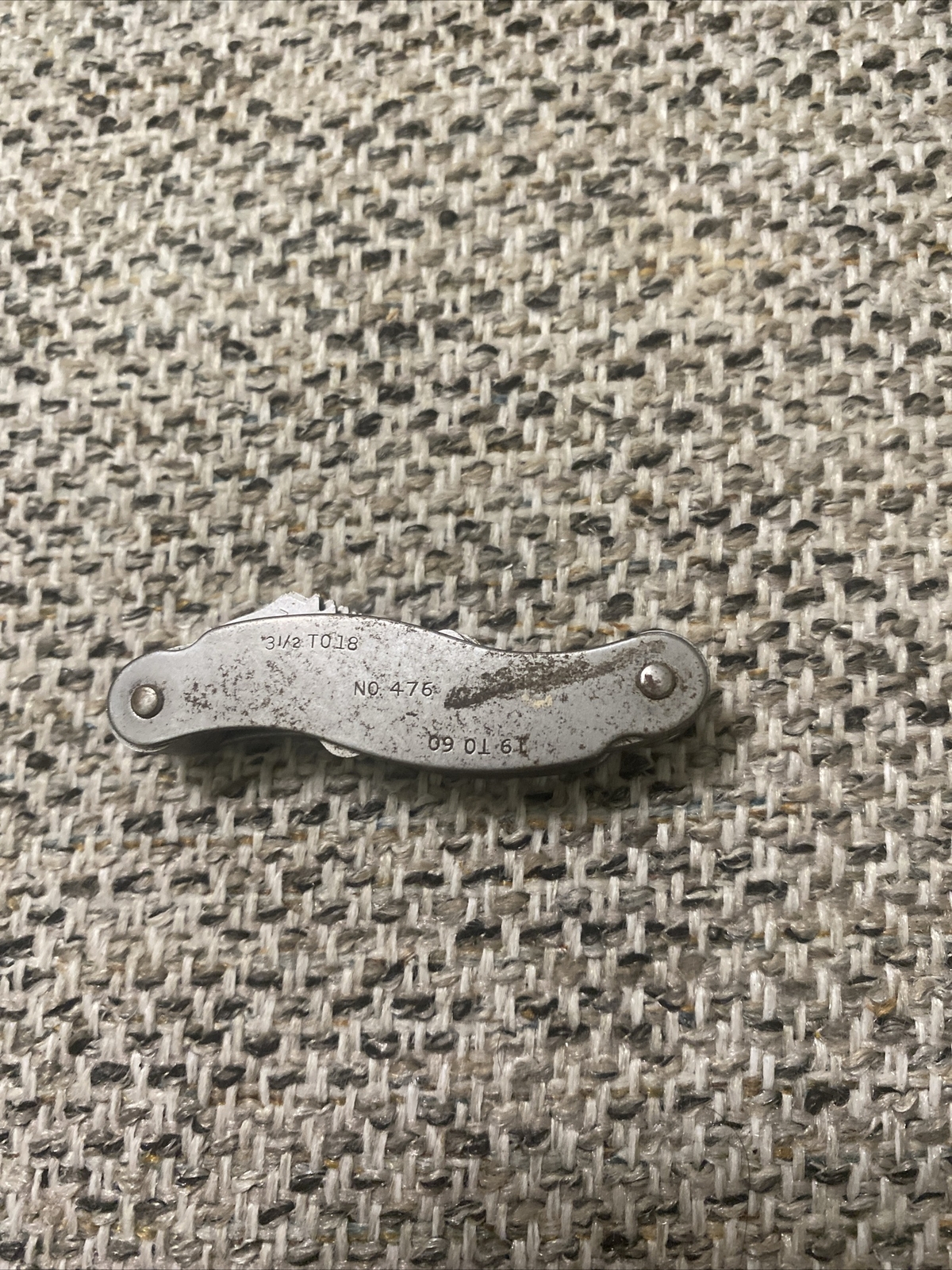Vintage Starrett No. 476 thread pitch gage, 3 1/2 to 60 TPI