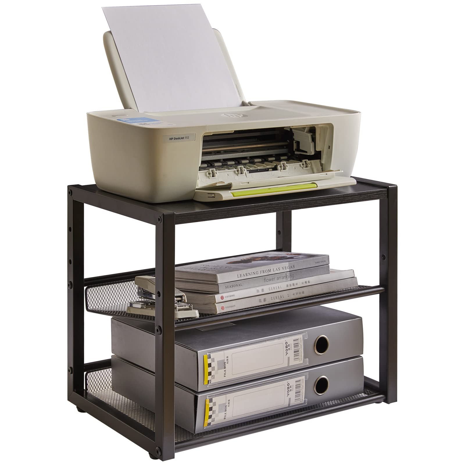YMYNY Desktop Printer Stand, 3 Tiers Desk Organizer with Adjustable Storage Shel