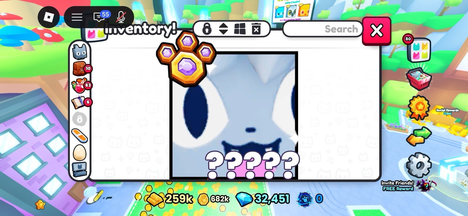 Gargtuan super fluffy cat! Pet sim 99!!!
