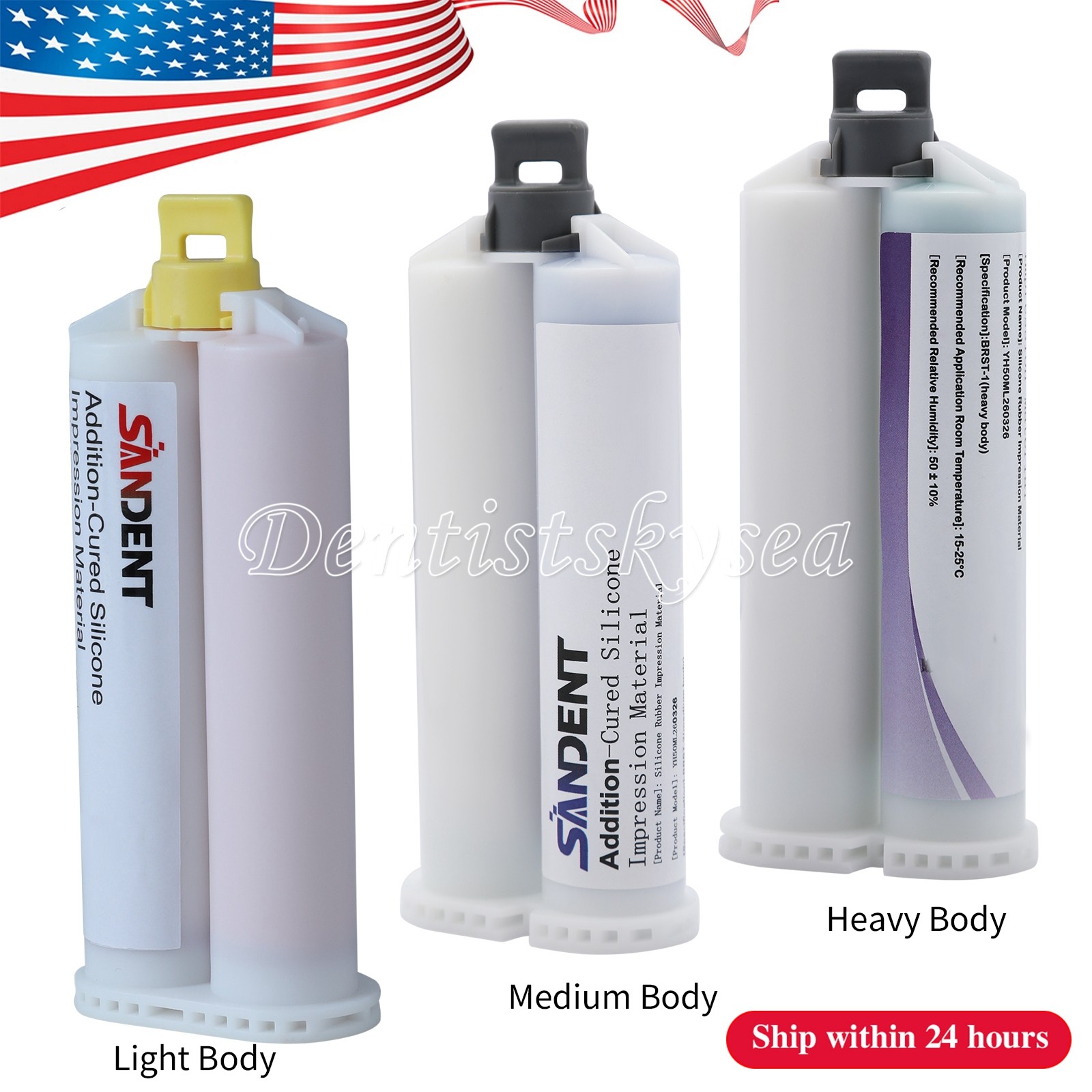 Dental Fast Set VPS PVS VPS Impression Material 50ML Cartridges