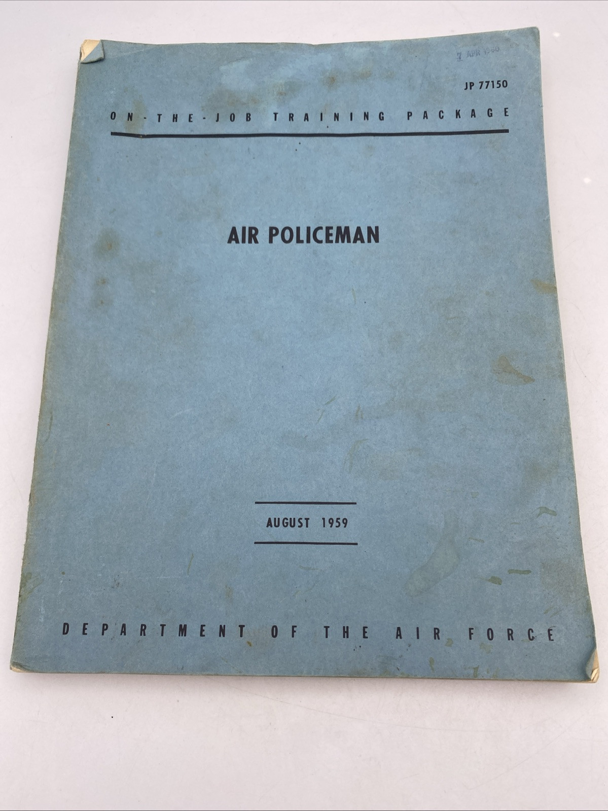USAF Air Policeman Training Package August 1959 JP 77150