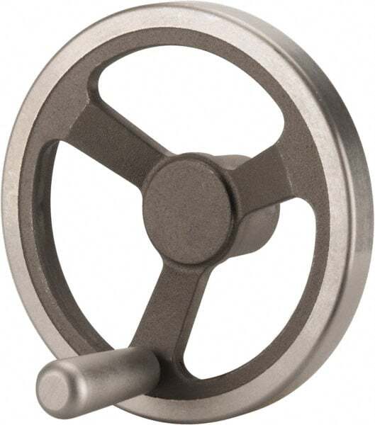 Jergens Part 22302 Aluminum Angular 3-Spoked Handhweel, 8" Diam, 2" Hub