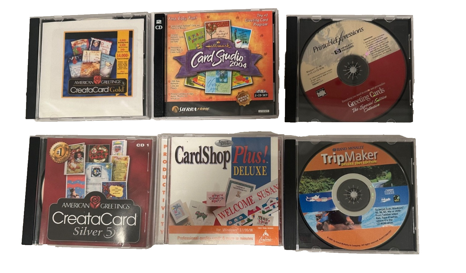 Lot of  5 Vintage GREETING CARD CDS and  1 TRIP MAKER CD UNTESTED