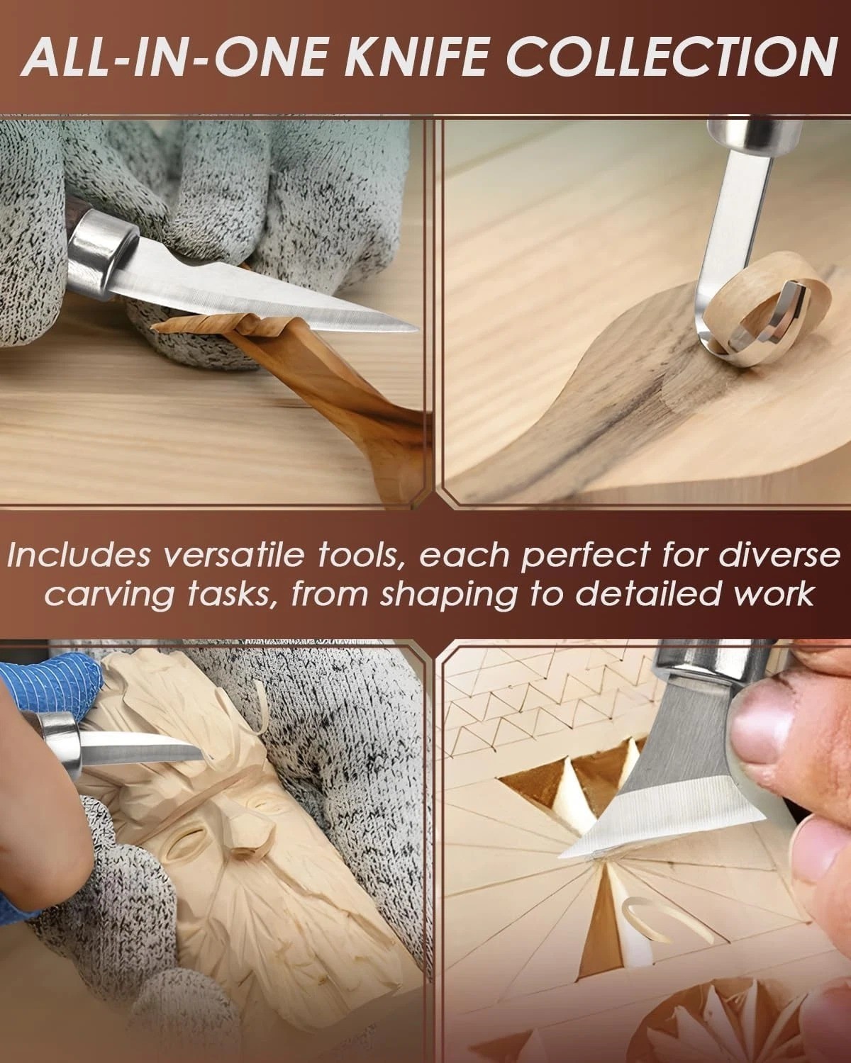 Wood Carving Kit Whittling Kit: Deluxe Tools Set with Leather...