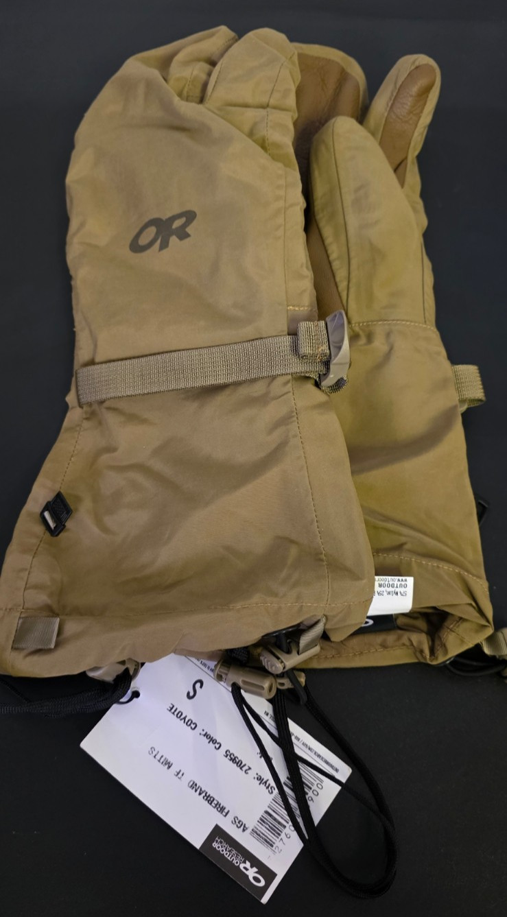 OR  OUTDOOR RESEARCH TRIGGER MITTS AGS FIREBRAND TF, COYOTE SIZE Small
