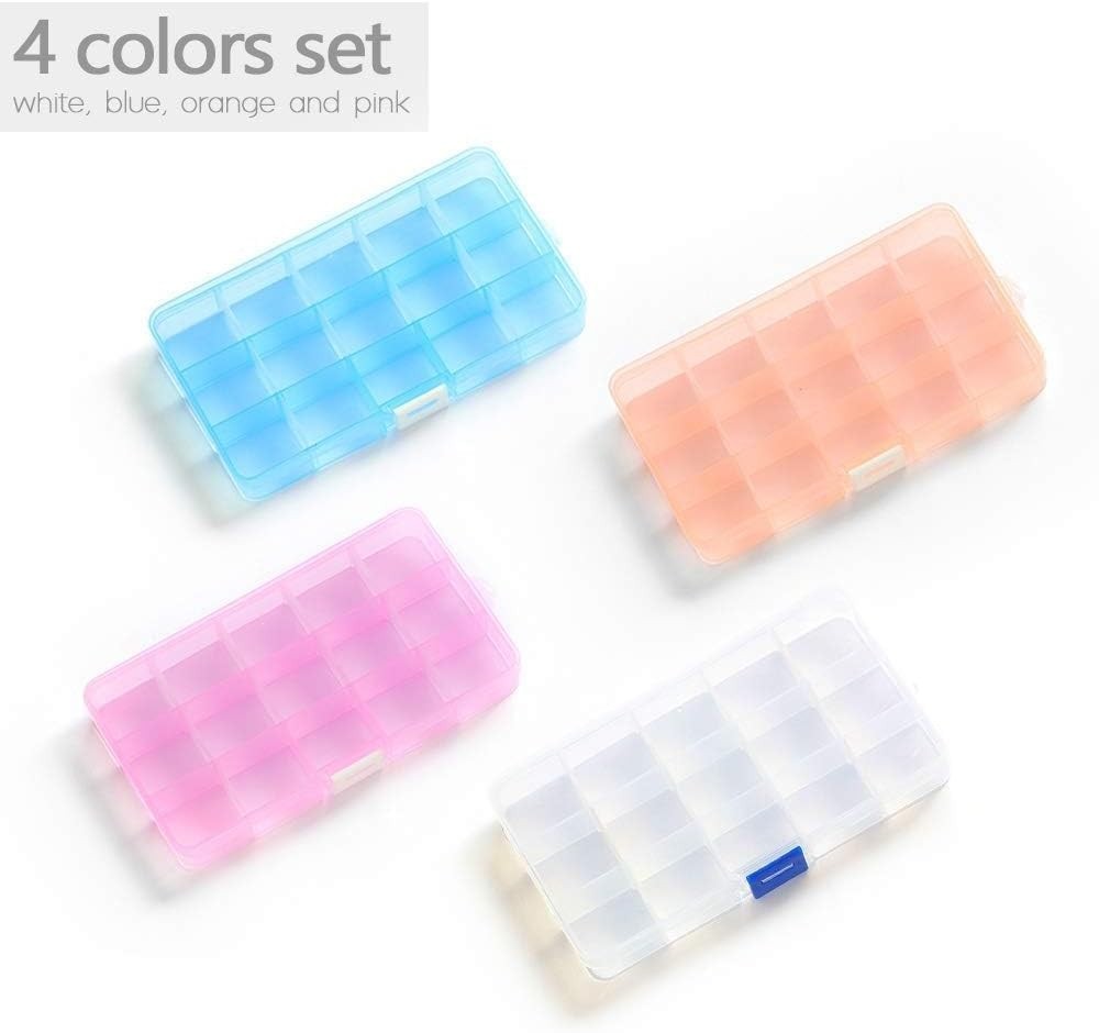 Transparent 15-Compartment Jewelry Organizer - Small Plastic Storage Solution