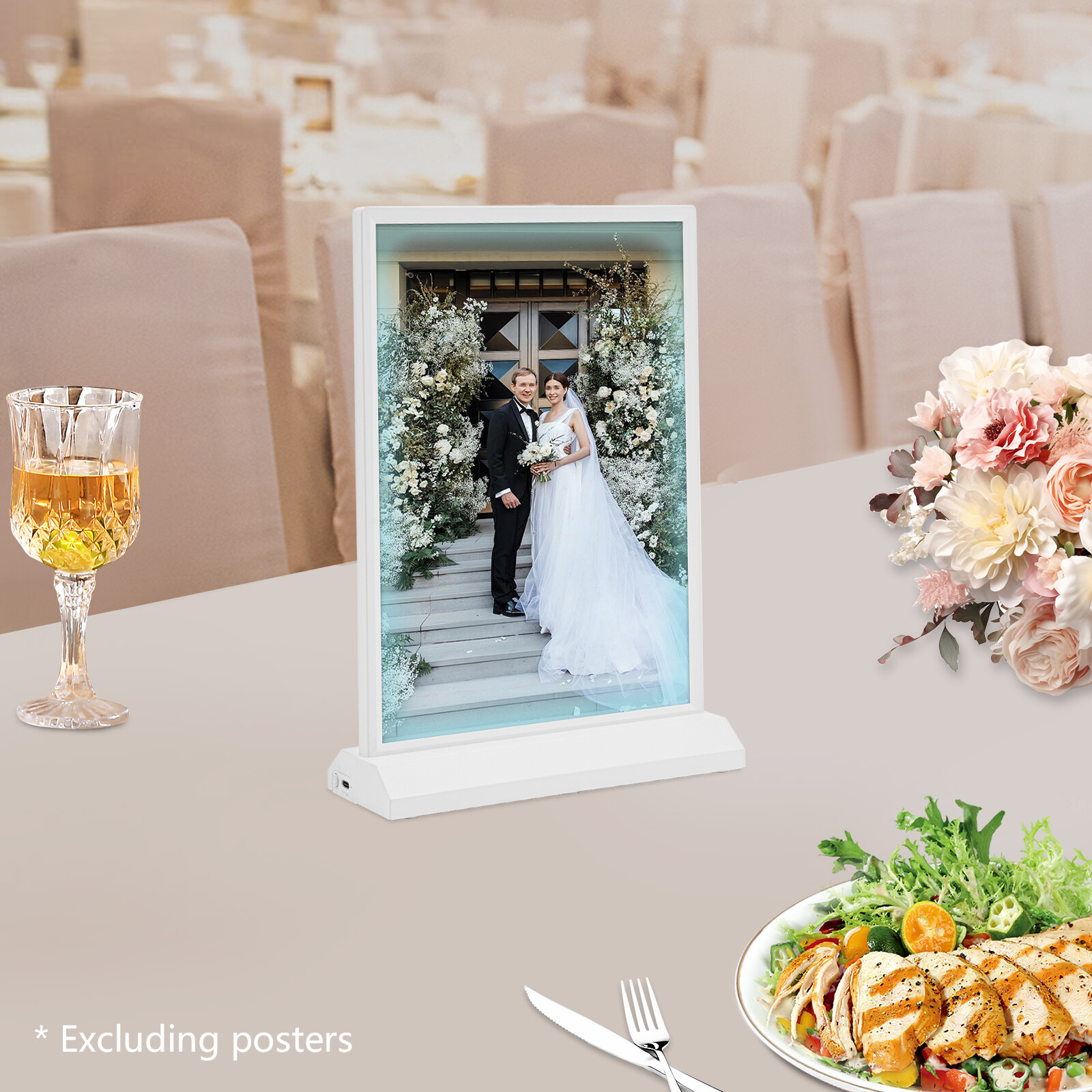 Tabletop LED Sign Holder, Desktop Advertising Holder, Light Up Menu Holder