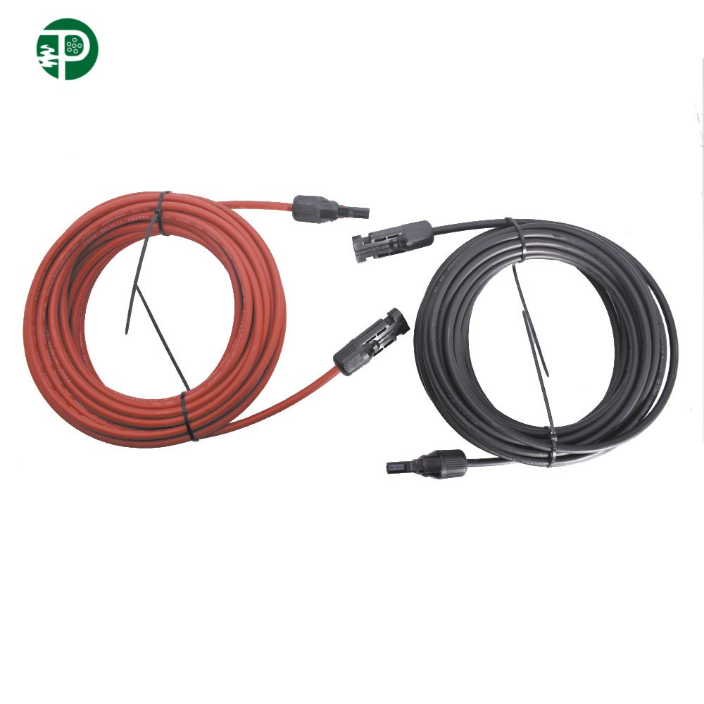 30 FT 10 AWG Black + Red Solar Panel High Quality Extension Cable Wire Connector