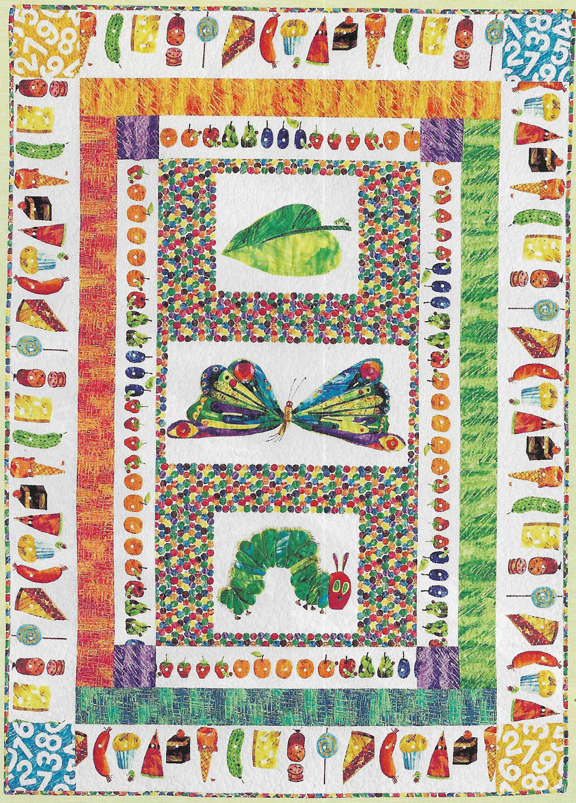 The Very Hungry Caterpillar Child's Quilt quilting pattern instructions
