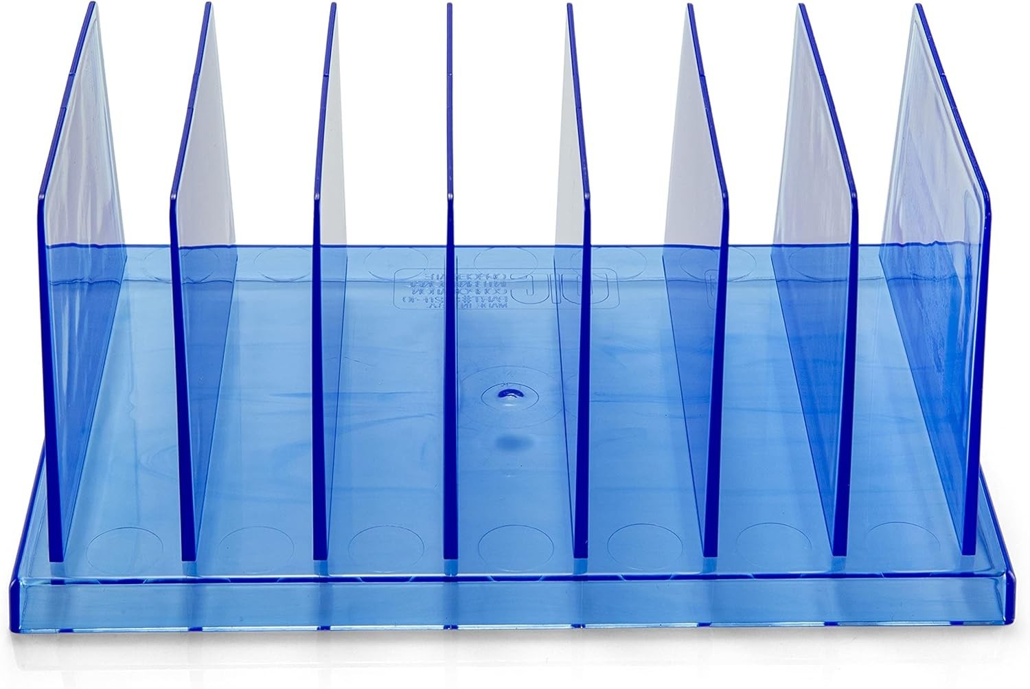 Blue Glacier 7-Compartment Desktop Organizer - Transparent Blue Elegance