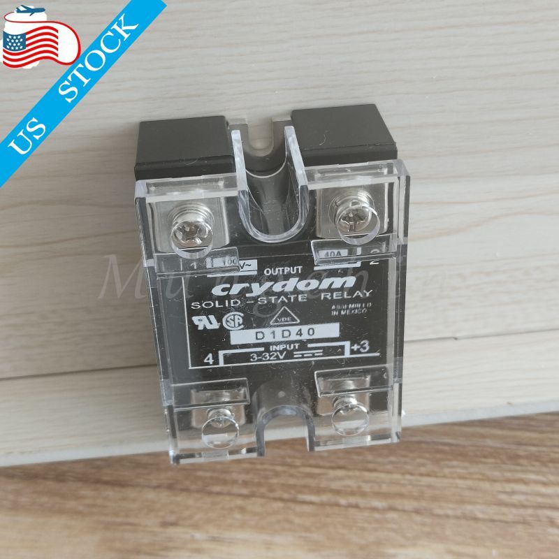 2PCS Solid State Relay For Crydom D1D40 Module 3-32VDC SPST-NO 40A Load 100VDC