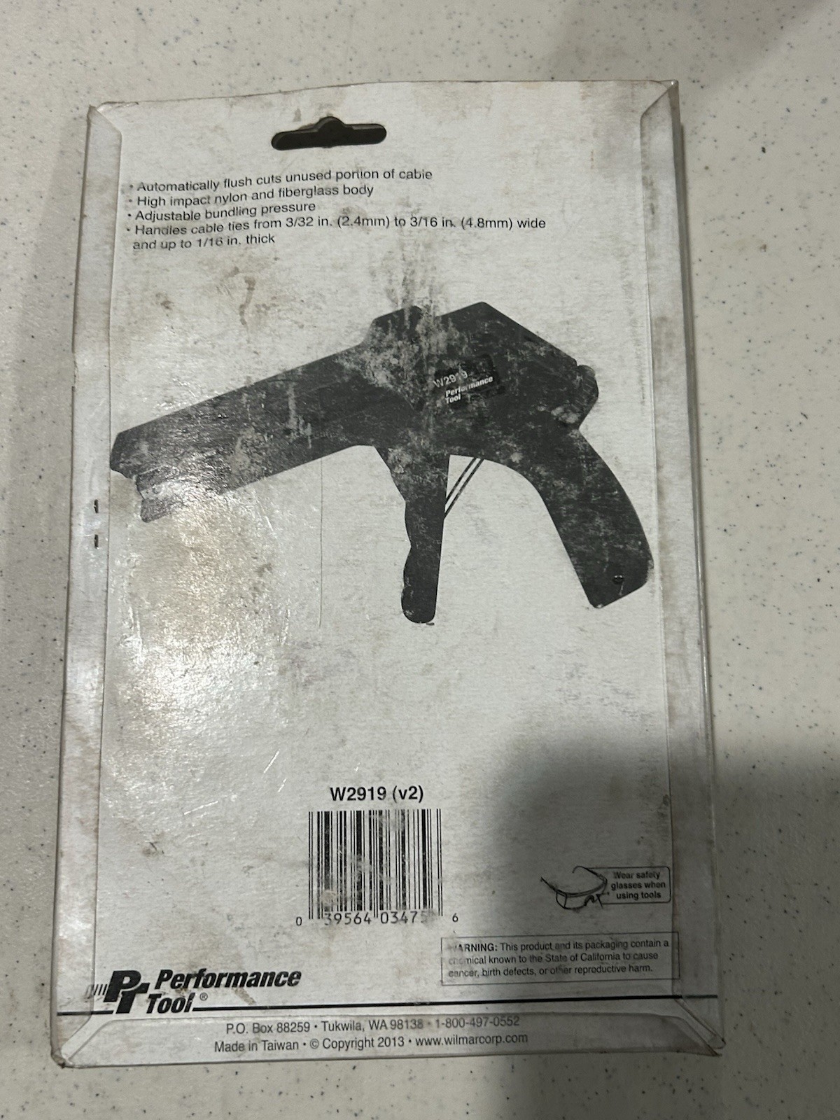 NOS. Performance Tool Adjustable Cable Tie Gun Tool W2919