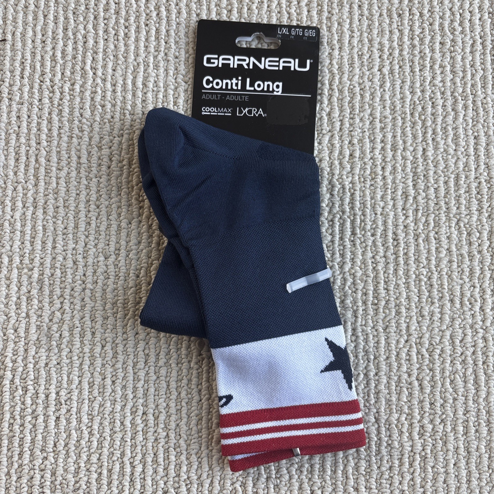 NWT Louis Garneau CoolMax Conti Long Course Cycling Socks Size L/XL