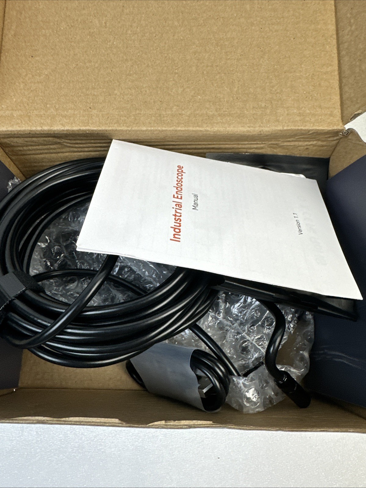 Endoscope Camera with Light, Borescope Camera with 4.3" IPS IP67 Screen Black