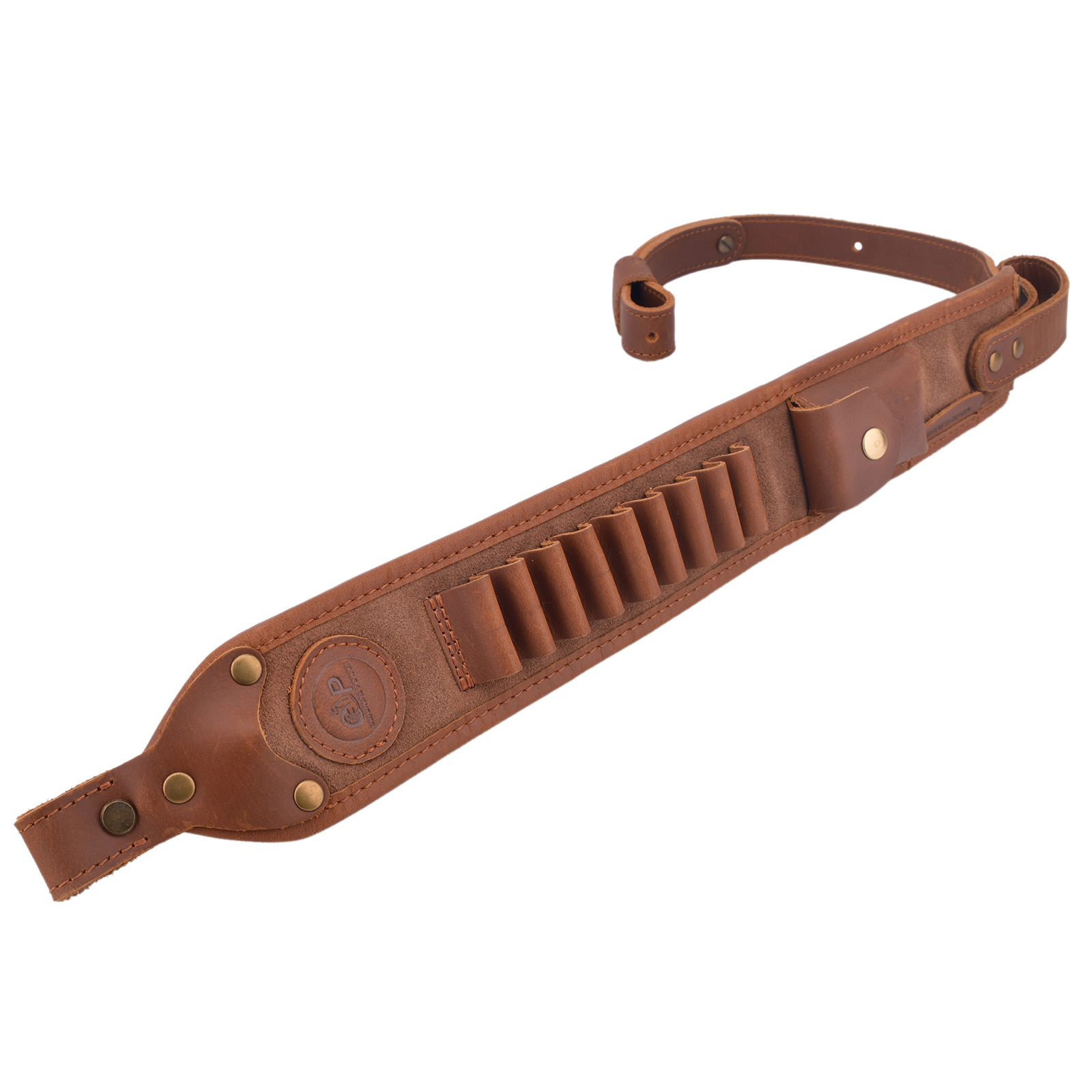 Cow Hide Leather Rifle Sling Gun Strap Brown_Adjust .308 .45/70 .30/06 410GA .44