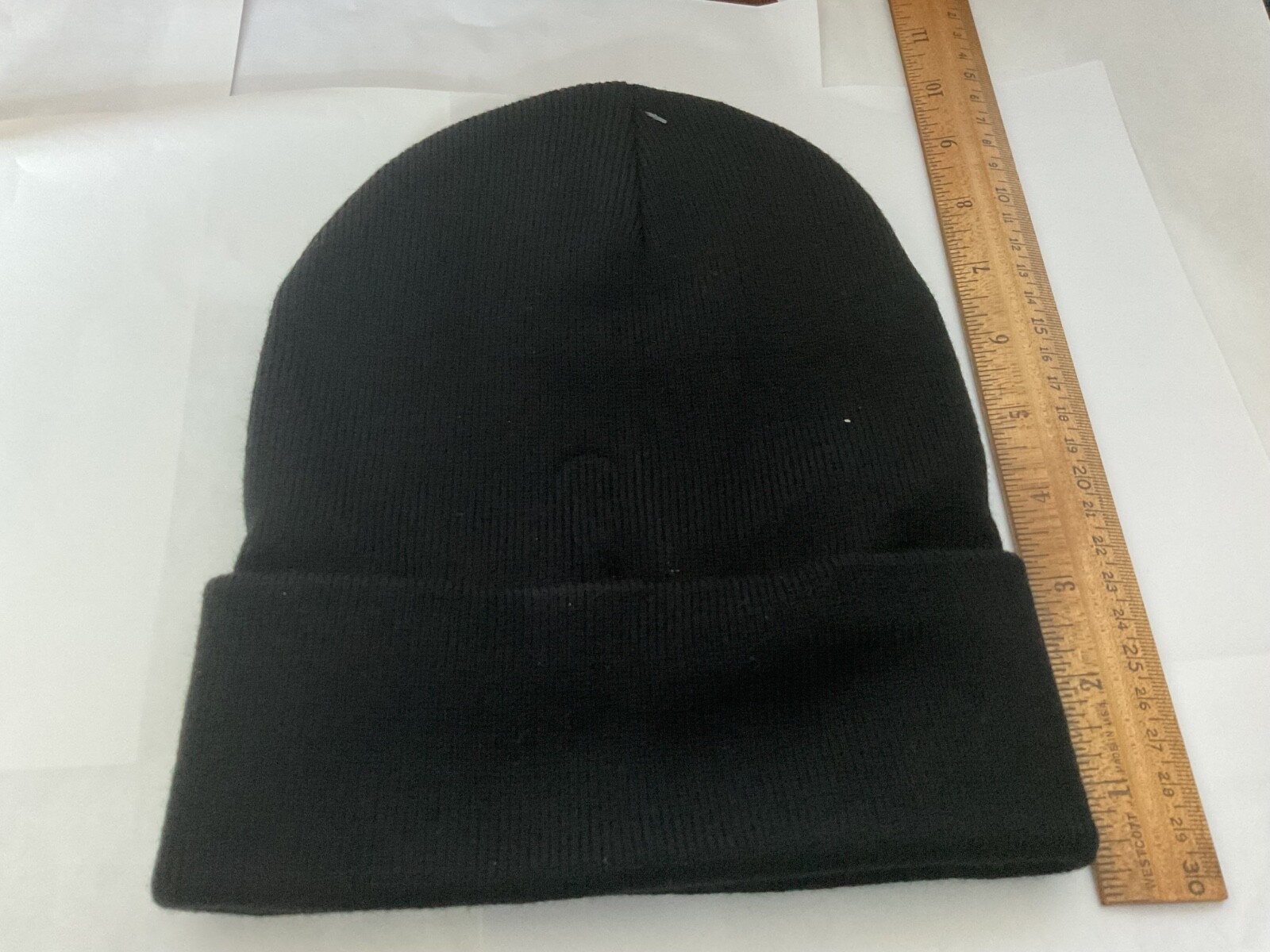 Captain Fire Department Patch Sewn on a Black Watch Cap