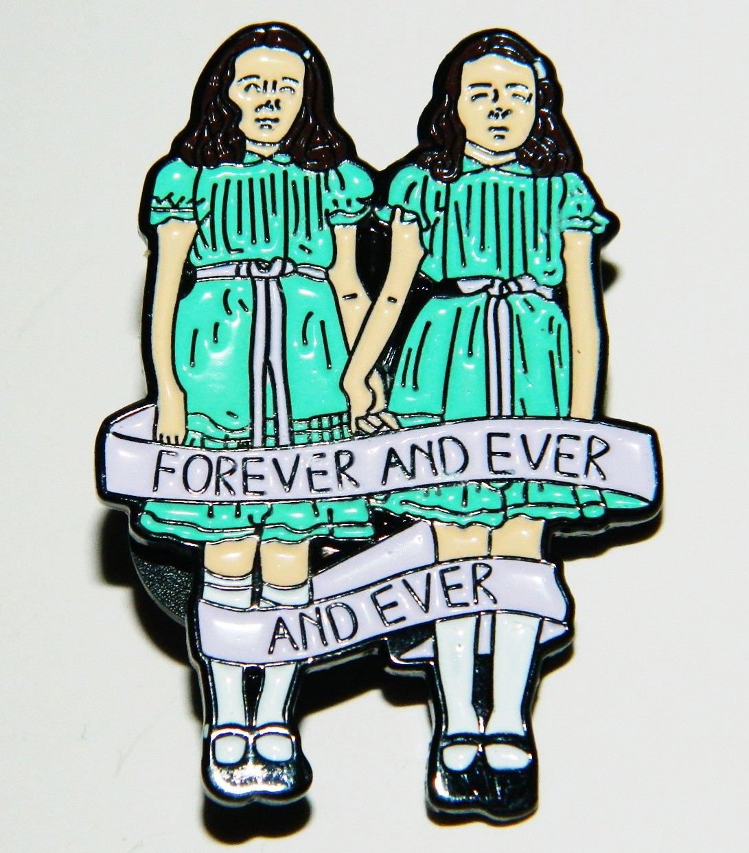 The Shining Movie Grady Twins Forever and Ever and Ever Metal Enamel Pin UNUSED