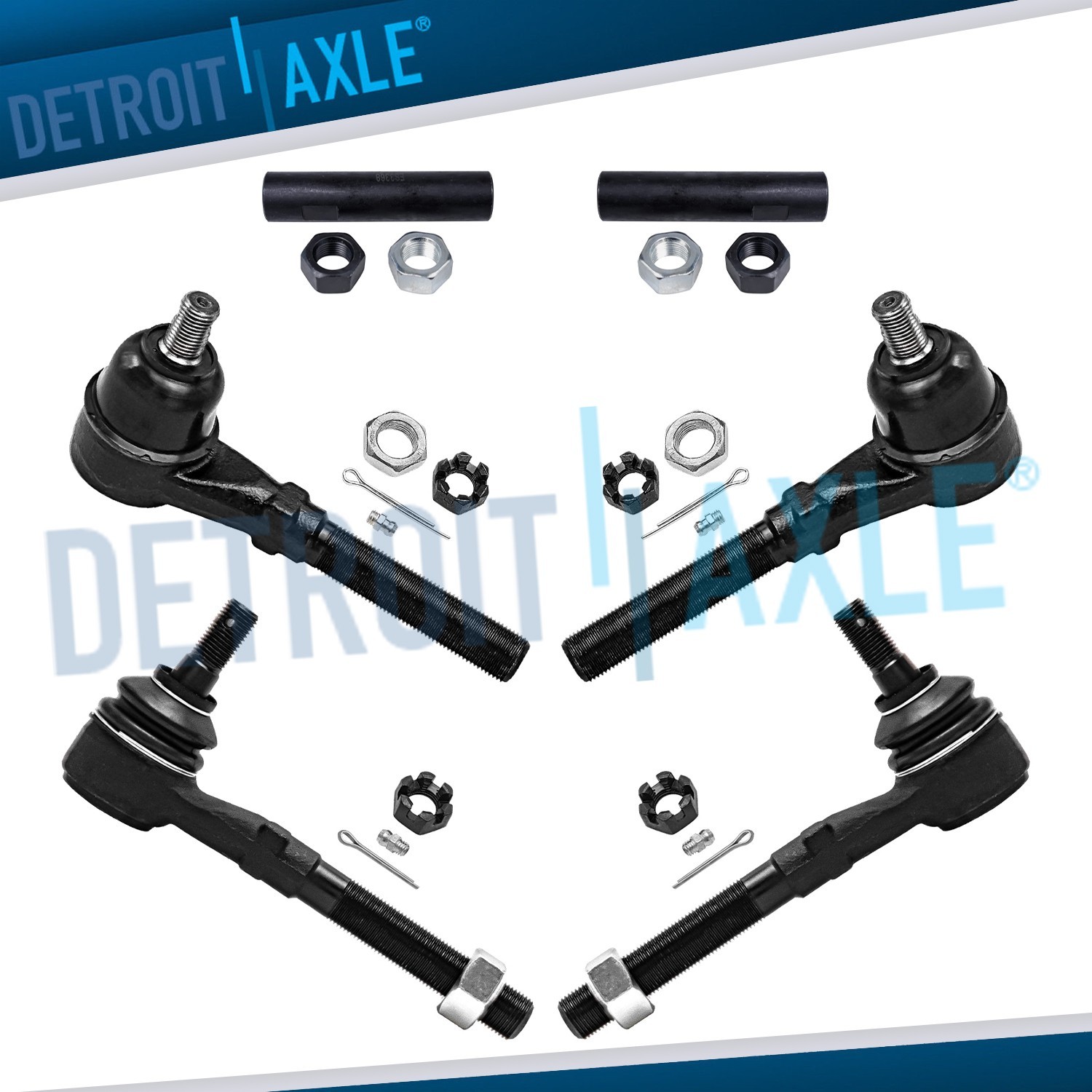 6pc 4WD Front Outer Inner Tie Rod for 1997-1999 Expedition F-150 F-250 Navigator