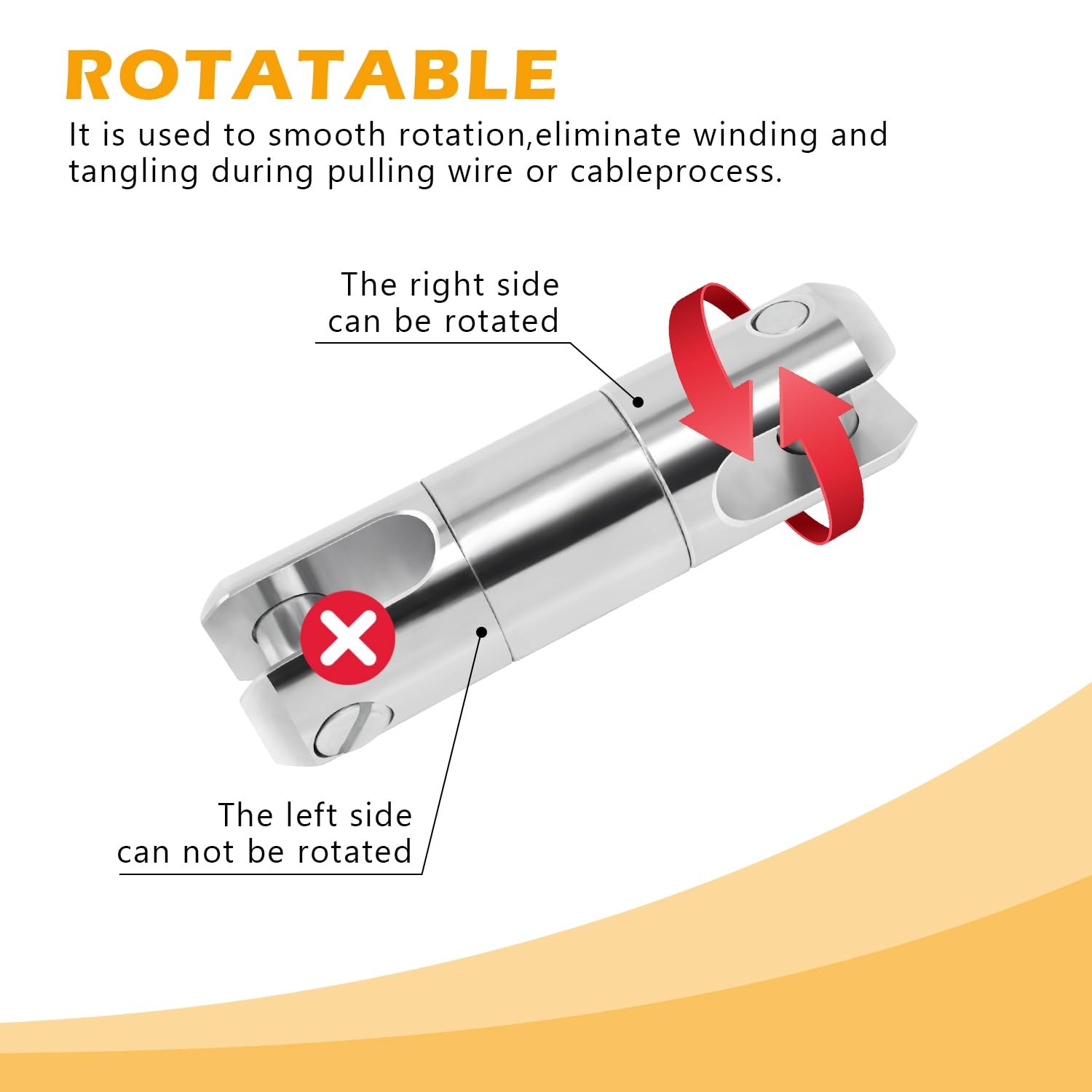 1 PCS 3 Ton Cable Pulling Swivel Electricity Wire Bearing Breakaway Hardware