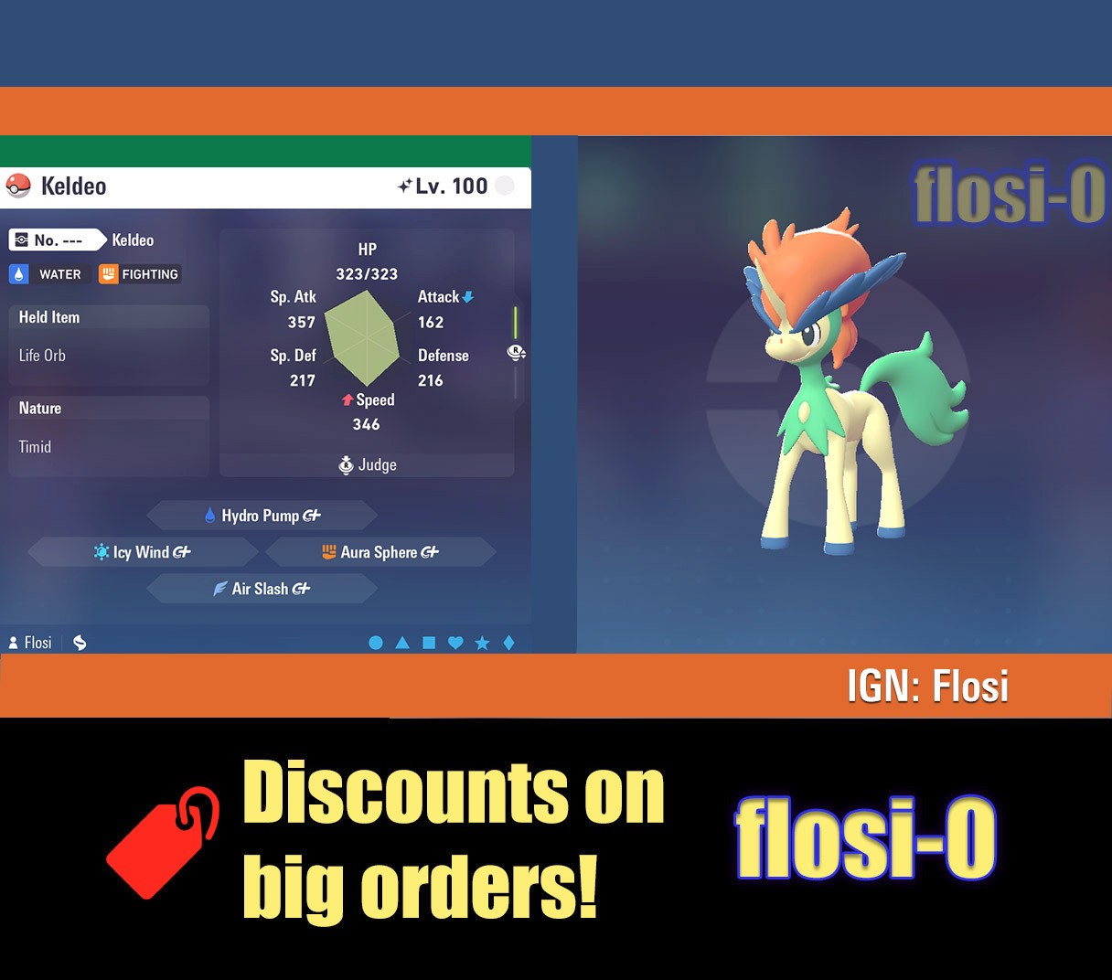 6IV Shiny Keldeo Pokemon Legends ZA (Legends Z-A)