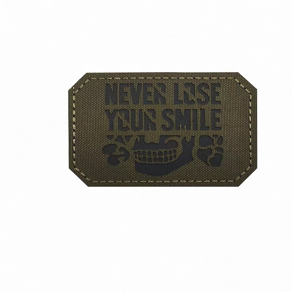 6Pcs REFLECTIVE IR NEVER LOSE YOUR SMILE SKULL MILITRAY HOOK LOOP PATCH CP