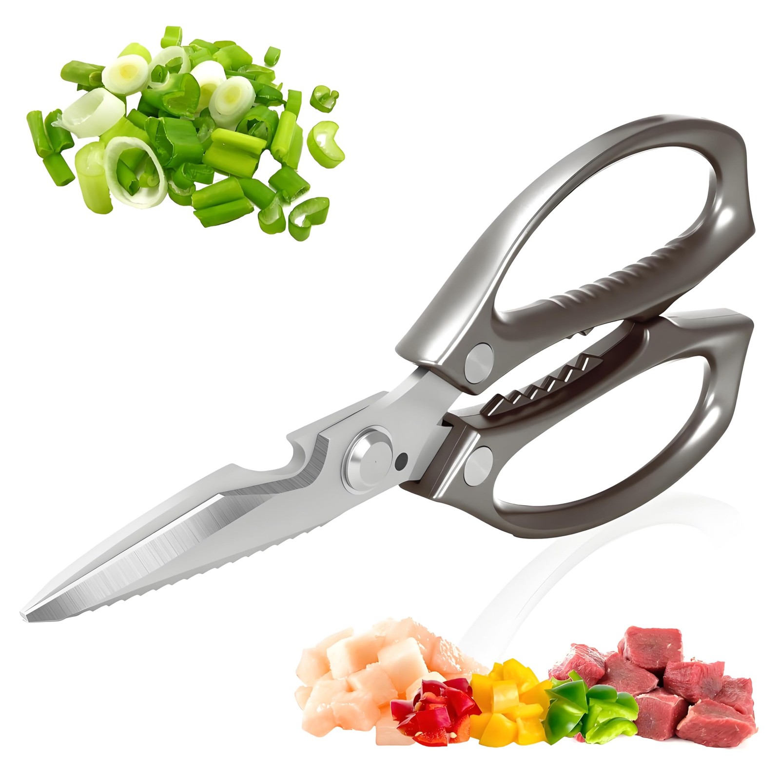 Kitchen Scissors, All Purpose，Ultra Sharp Japanese Meat Scissors，Heavy Duty C...