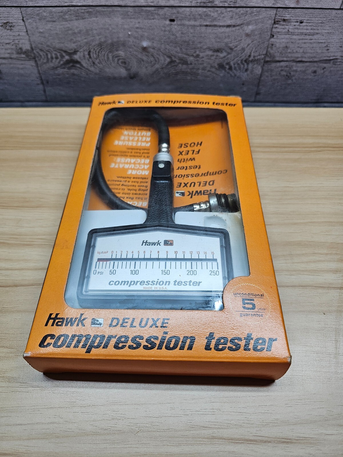 VTG HAWK DELUXE COMPRESSION TESTER W/INSTRUCTIONS
