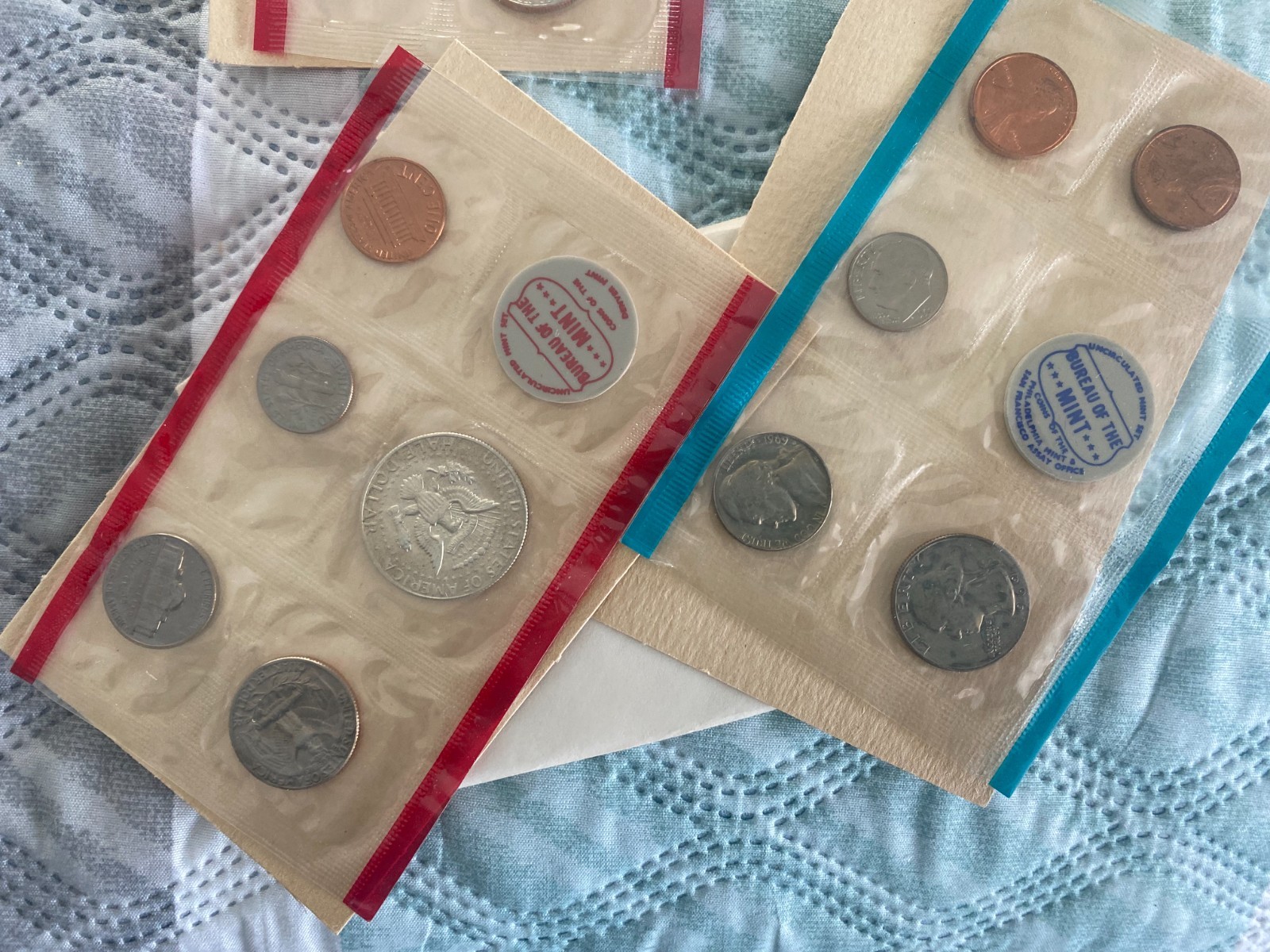 1969 US Uncirculated Coin Set, OGP, FOUR SETS