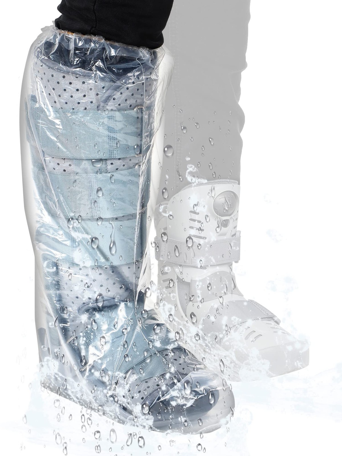 50 Pcs Waterproof Leg Cast Cover for Shower 19.69 Inch Watertight Cast Protec...